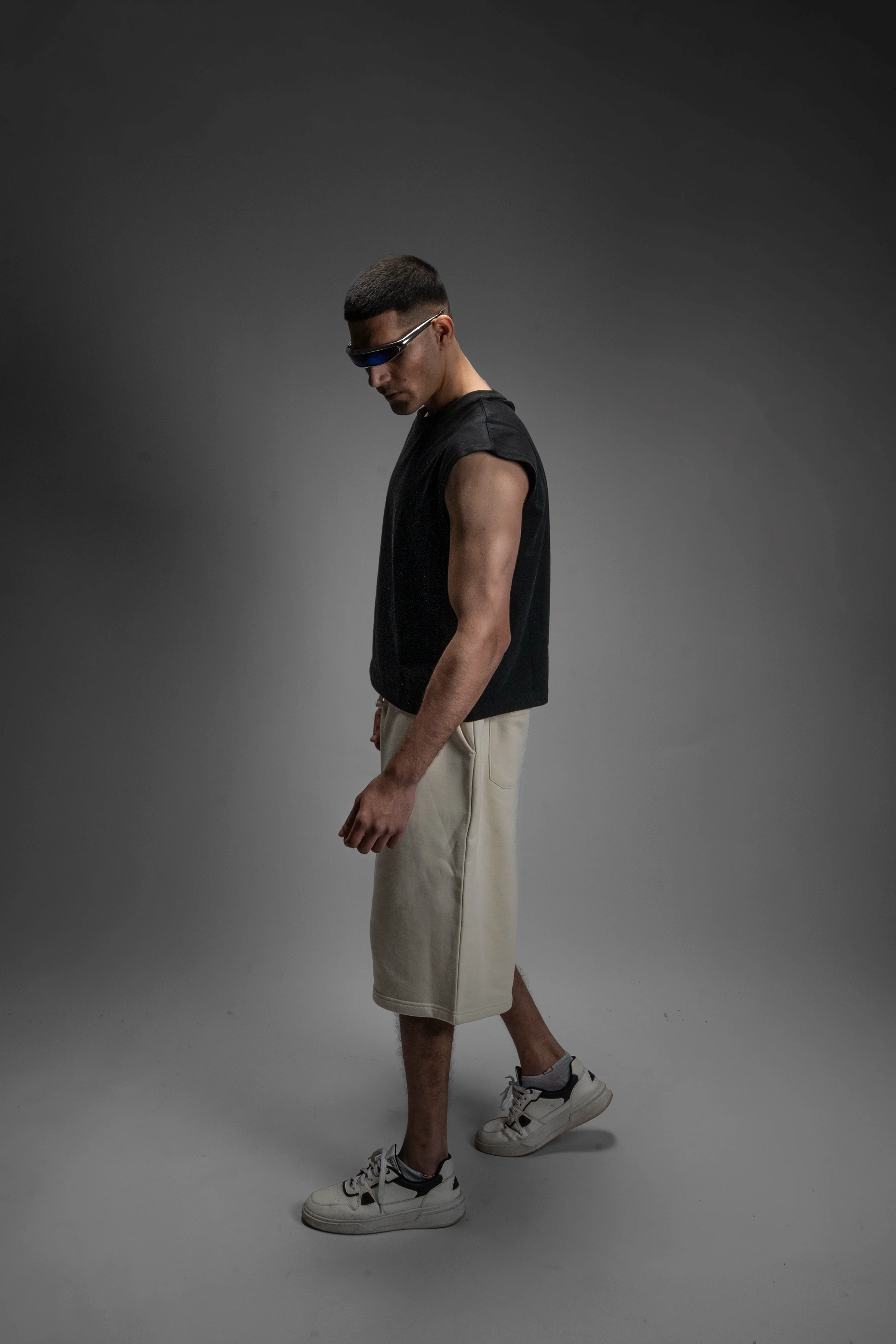 S22 Cropped Sleeveless Shirt Unisex — 220 GSM Organic Cotton - Black [Pre-order. March 26th] - Image 3