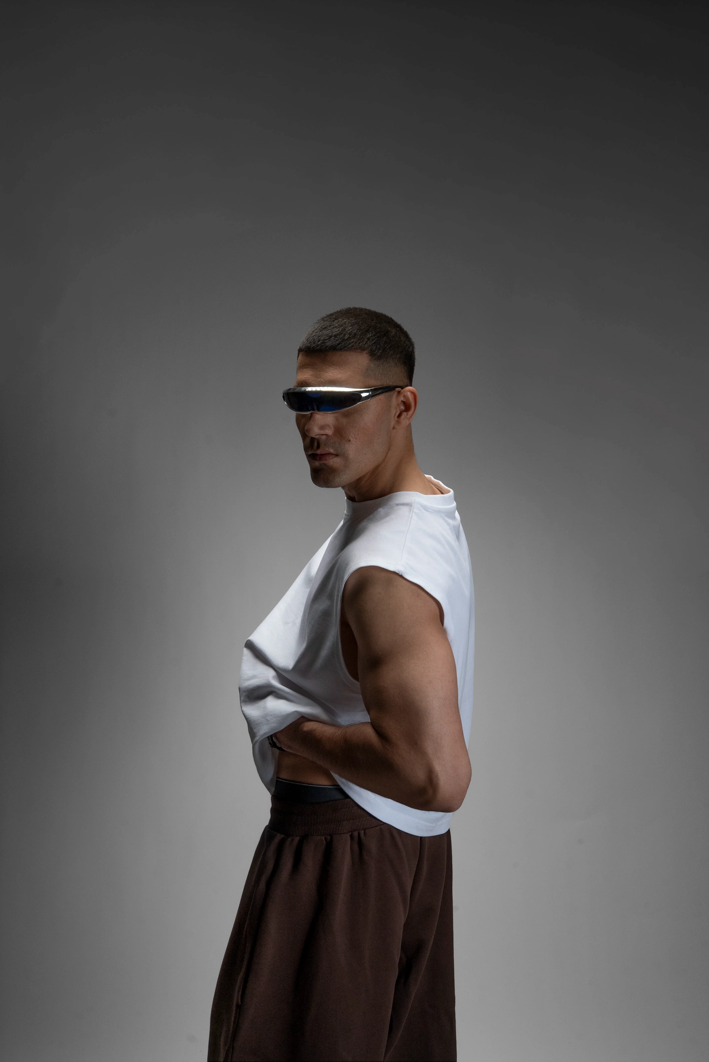 S22 Cropped Sleeveless Shirt Unisex — 220 GSM Organic Cotton - White [Pre-order. March 26th] - Image 4