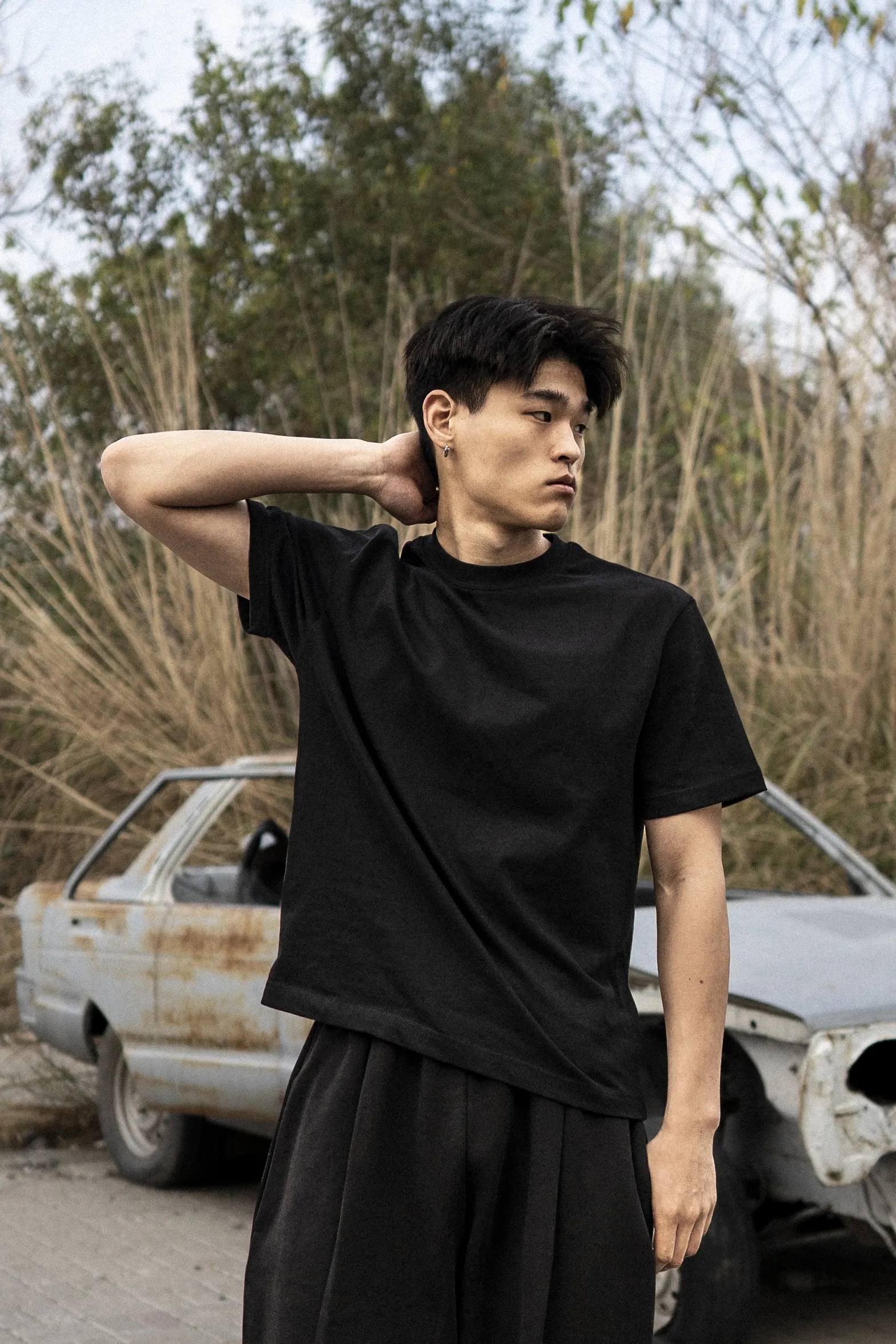S32 Standard Fit Cropped T-Shirt — 220 GSM Organic Cotton - Black [IN STOCK] - Image 6