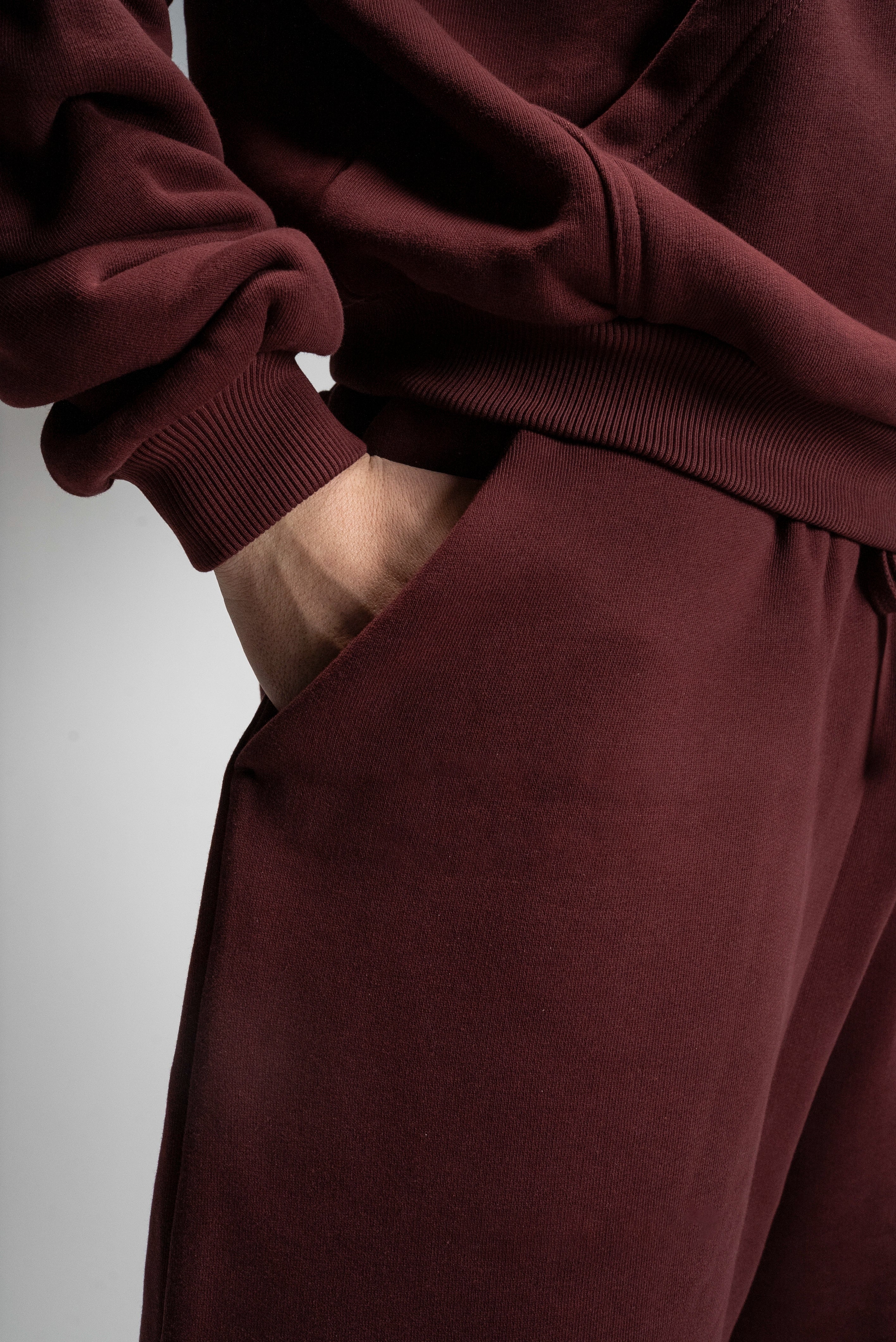 Z24 Athletic Baggy Shorts, Maroon - 530GSM Organic Fleece-Back Jersey [Pre-order. March 26th] - Image 3