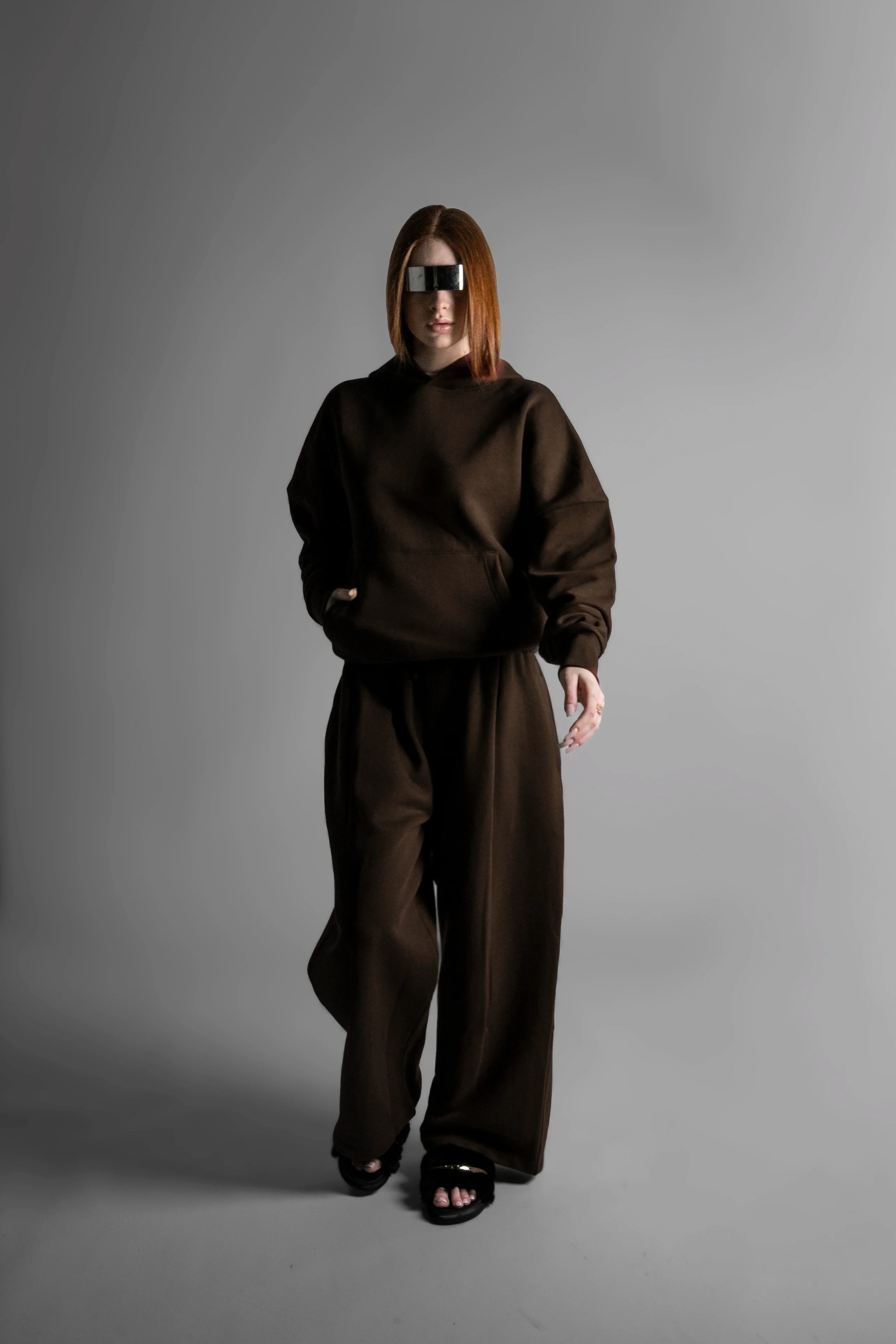 Ultra Heavy 520GSM GOTS Organic Hoodie+Baggy Pleat Sweats Mocha Brown [Pre-order. March 26th] - Image 4