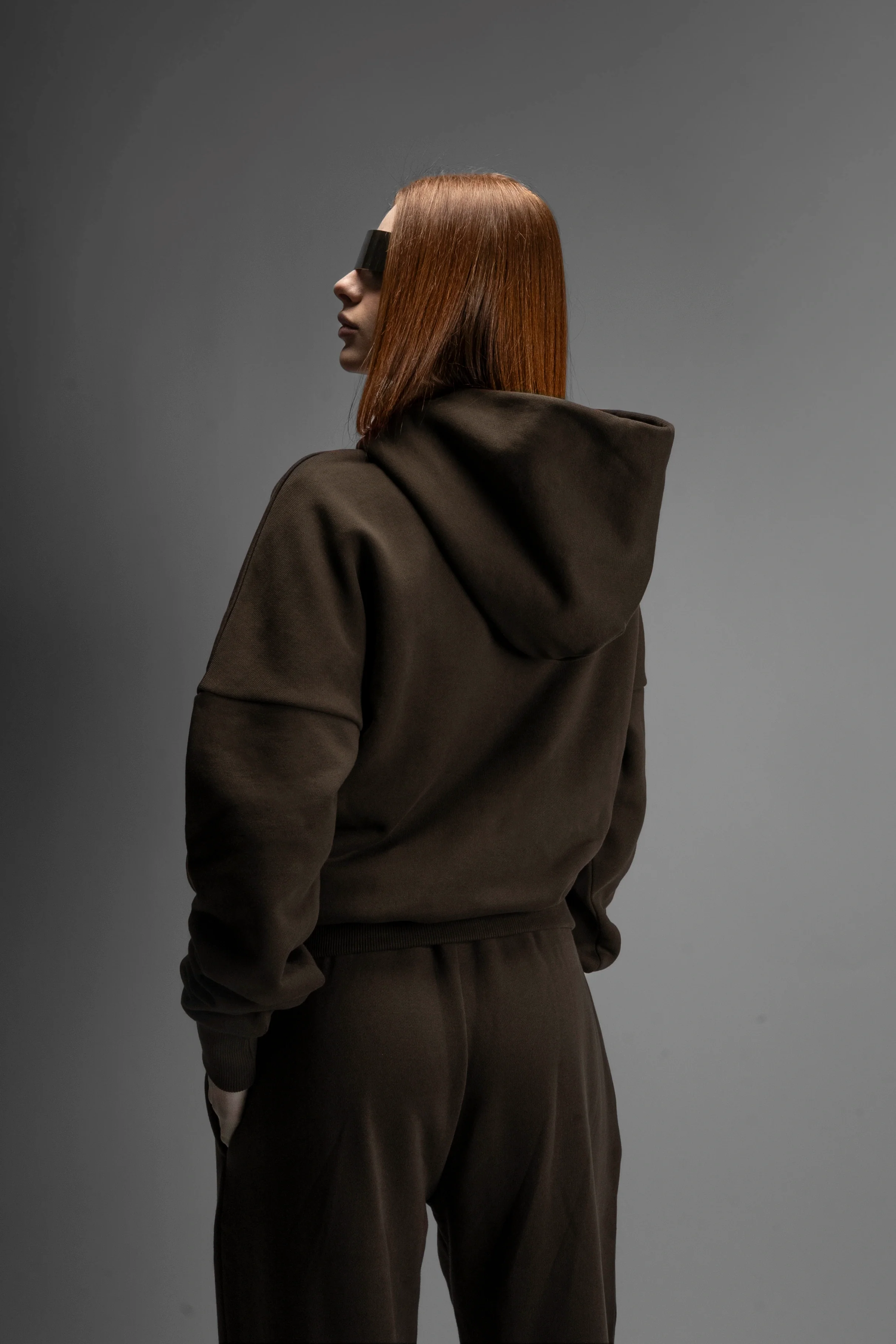 Ultra Heavy 520GSM GOTS Organic Hoodie+Baggy Pleat Sweats Mocha Brown [Pre-order. March 26th] - Image 6