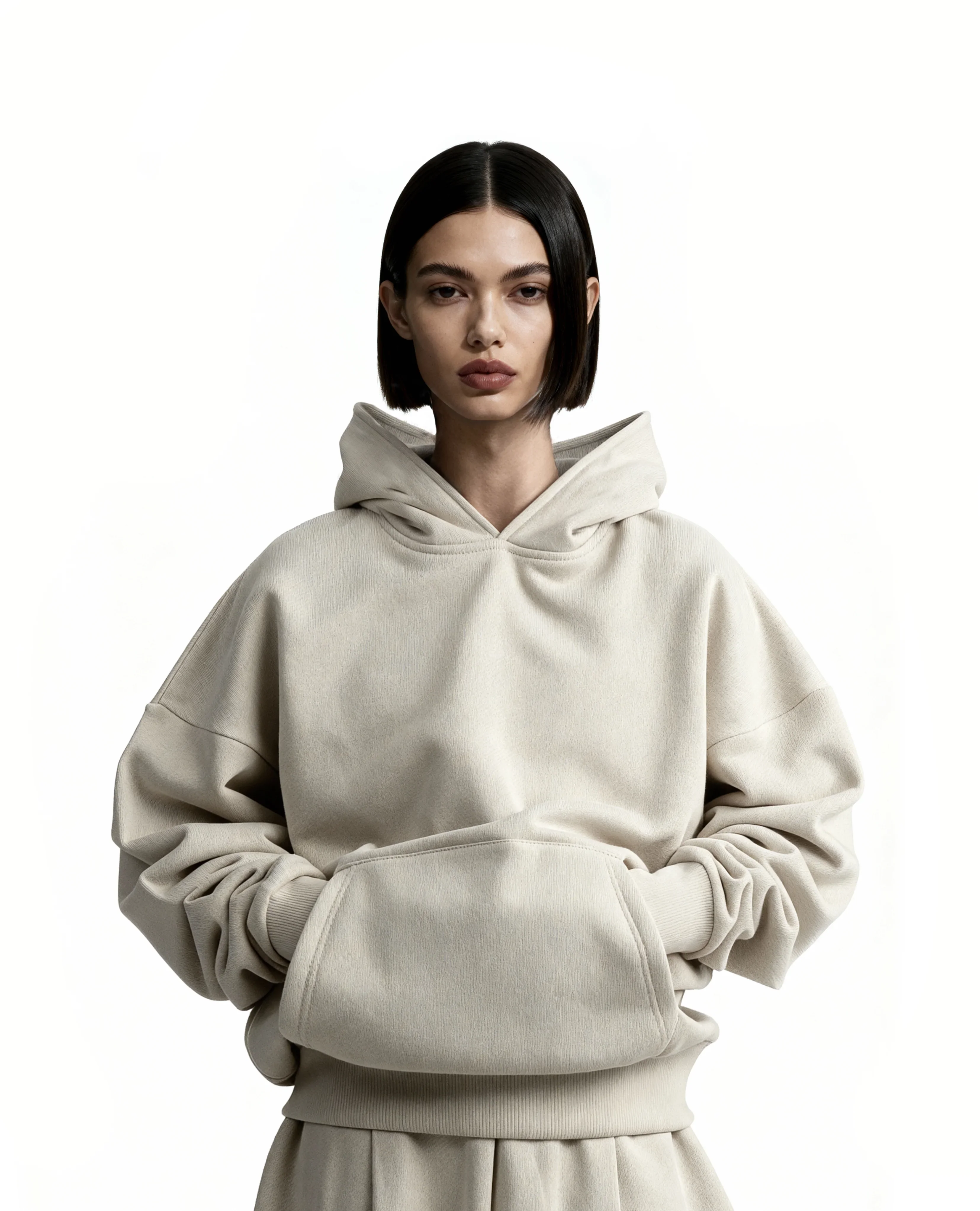 Ultra Heavy 520GSM GOTS Organic Hoodie+Baggy Pleat Sweats Smokey Taupe [Pre-Order, Ships Feb 15] - Image 6