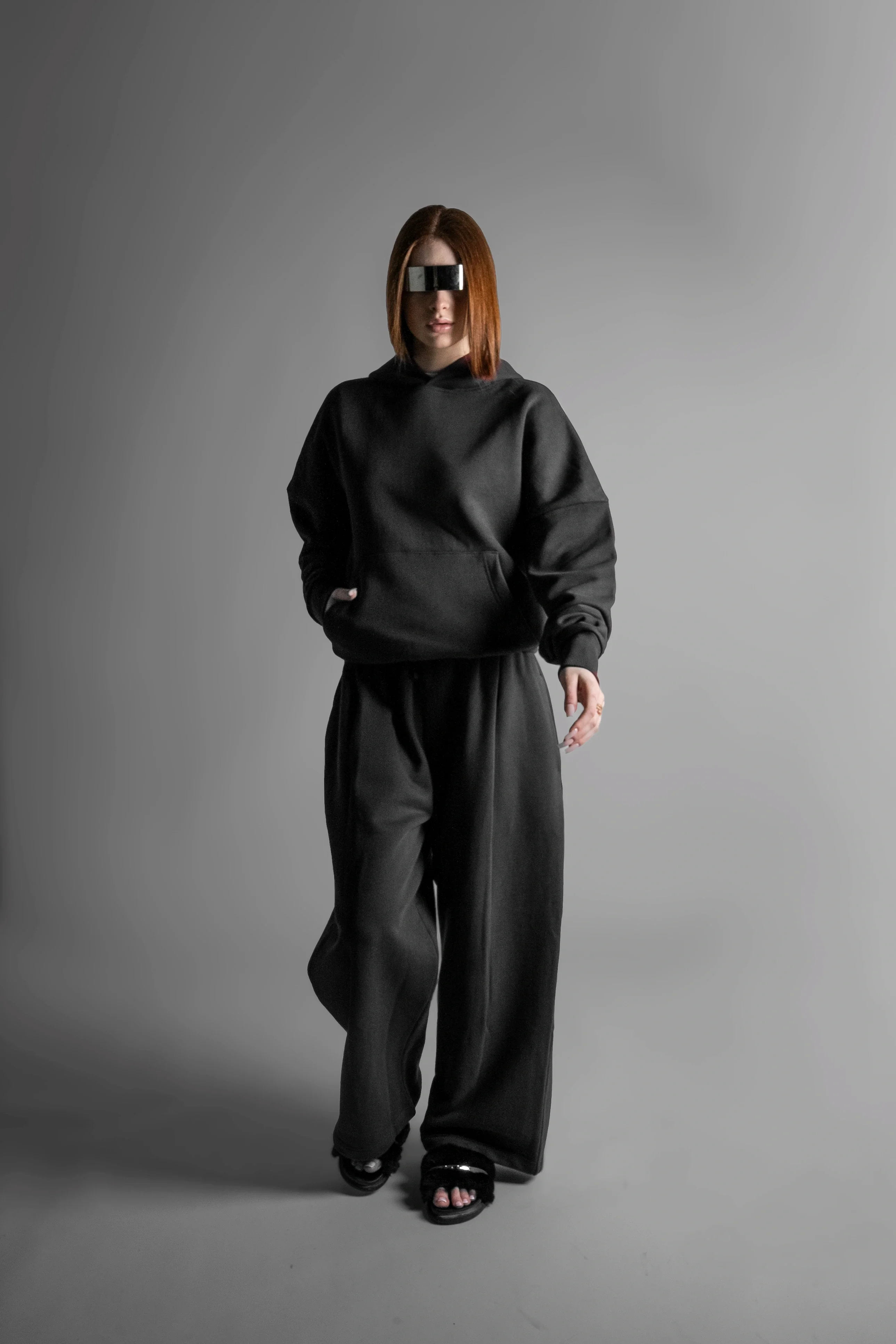 Ultra Heavy 520GSM GOTS Organic Hoodie+Baggy Pleat Sweats Volcanic Ash [Pre-order. March 26th] - Image 3