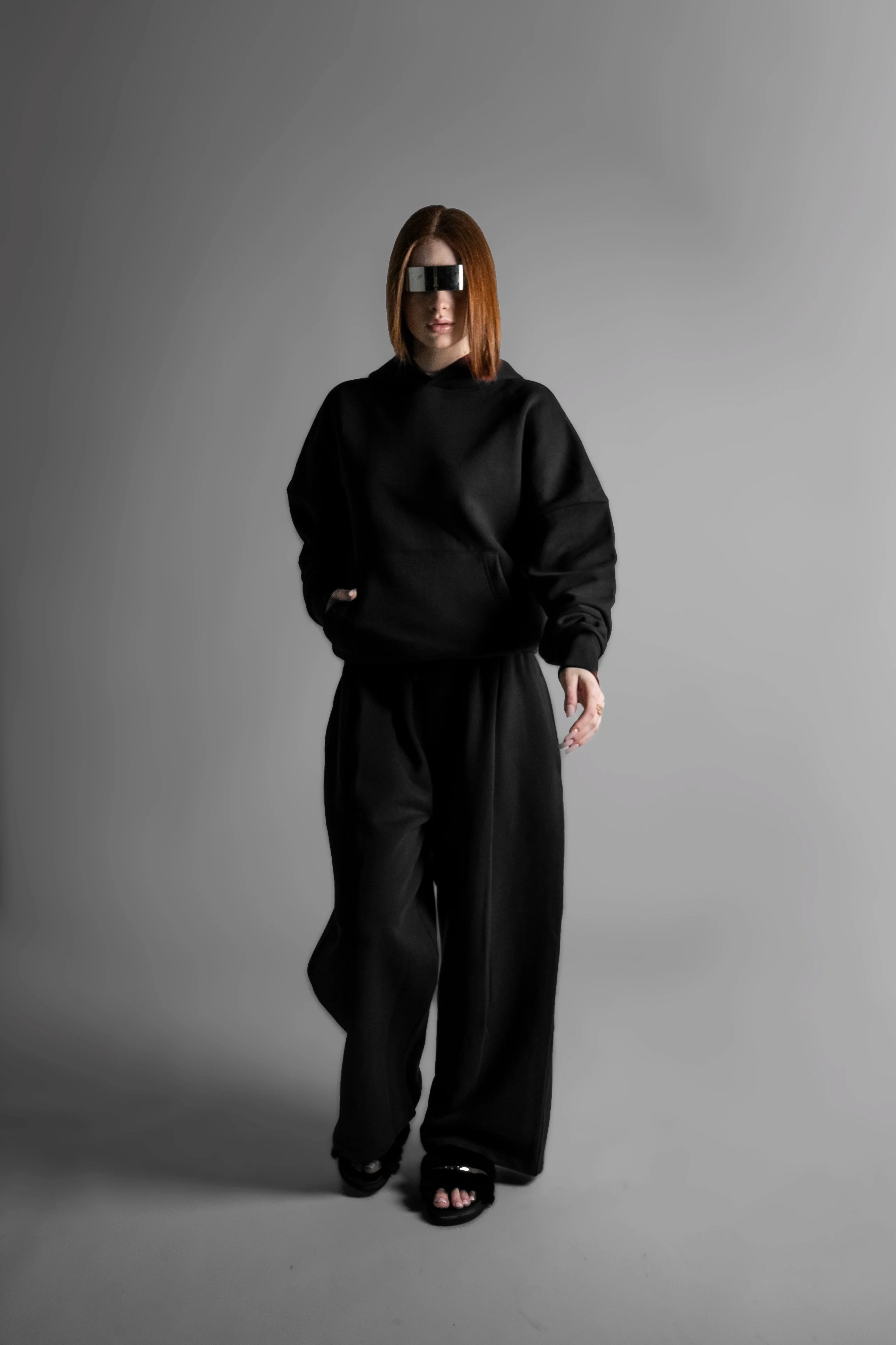 Ultra Heavy 520GSM GOTS Organic Hoodie+Baggy Pleat Sweats Midnight Black, [Pre-order. March 26th] - Image 3