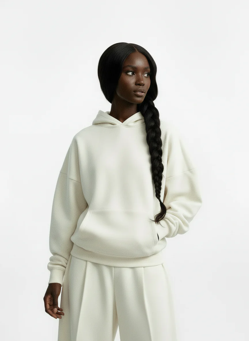Y27 - Cropped Boxy Organic Hoodie — Artic Wolf [520 GSM] / Pre-order - Image 3