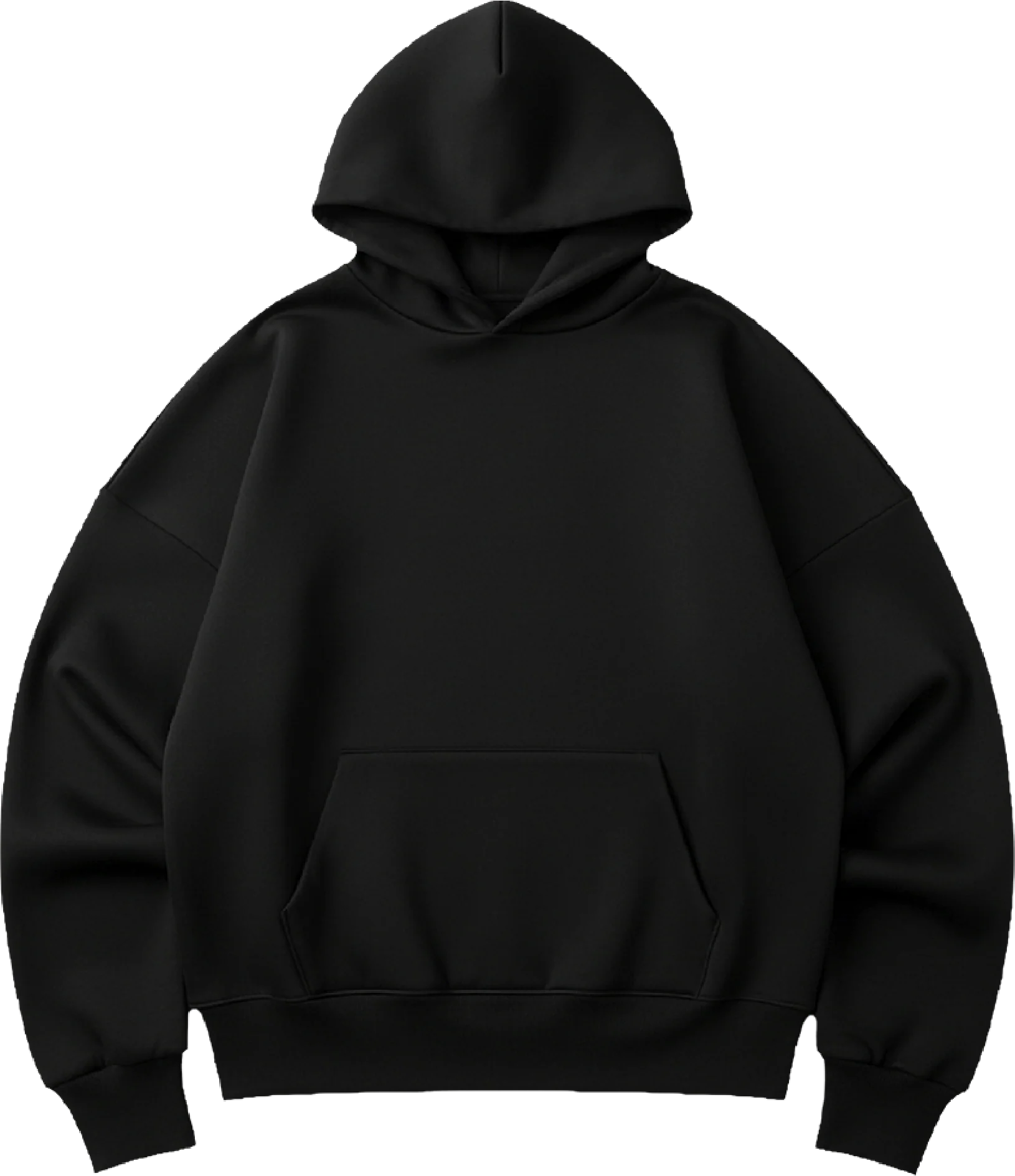 Y27 - Cropped Boxy Organic Hoodie — Midnight Black [520 GSM] / In Stock - Image 5