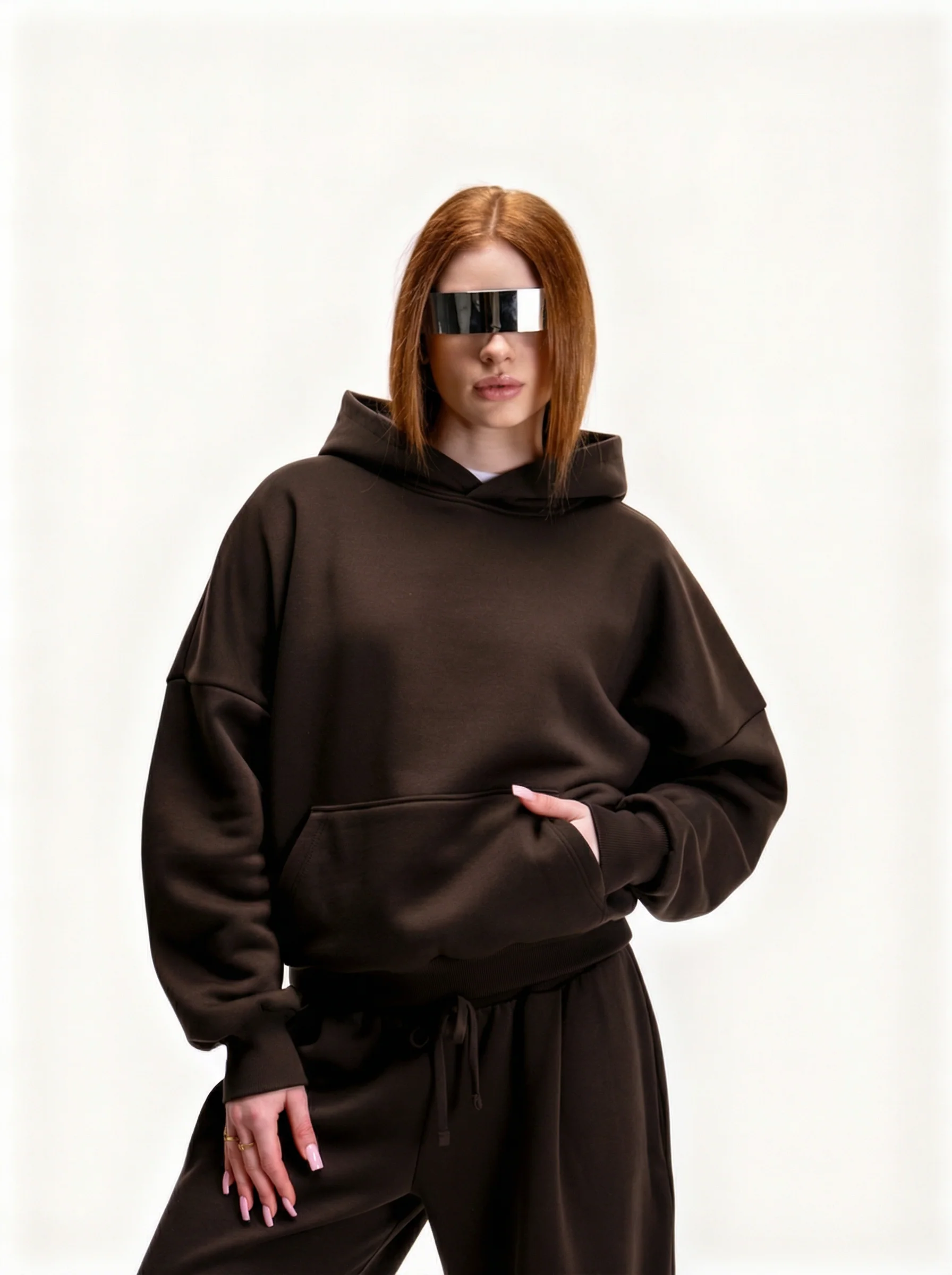 Y27 Ultra Heavy Organic Pull-Over, Cropped & Boxy, Mocha Brown [Pre-order. March 26th] - Image 3