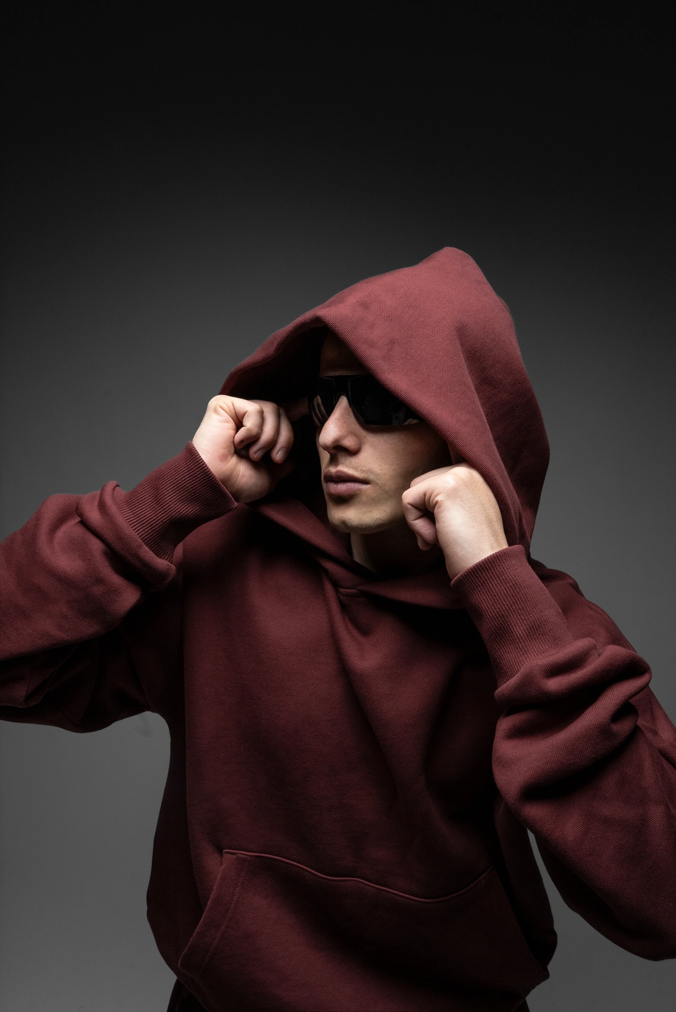 Y27 - Cropped Boxy Organic Hoodie — Maroon [520 GSM] / Pre-order - Image 5