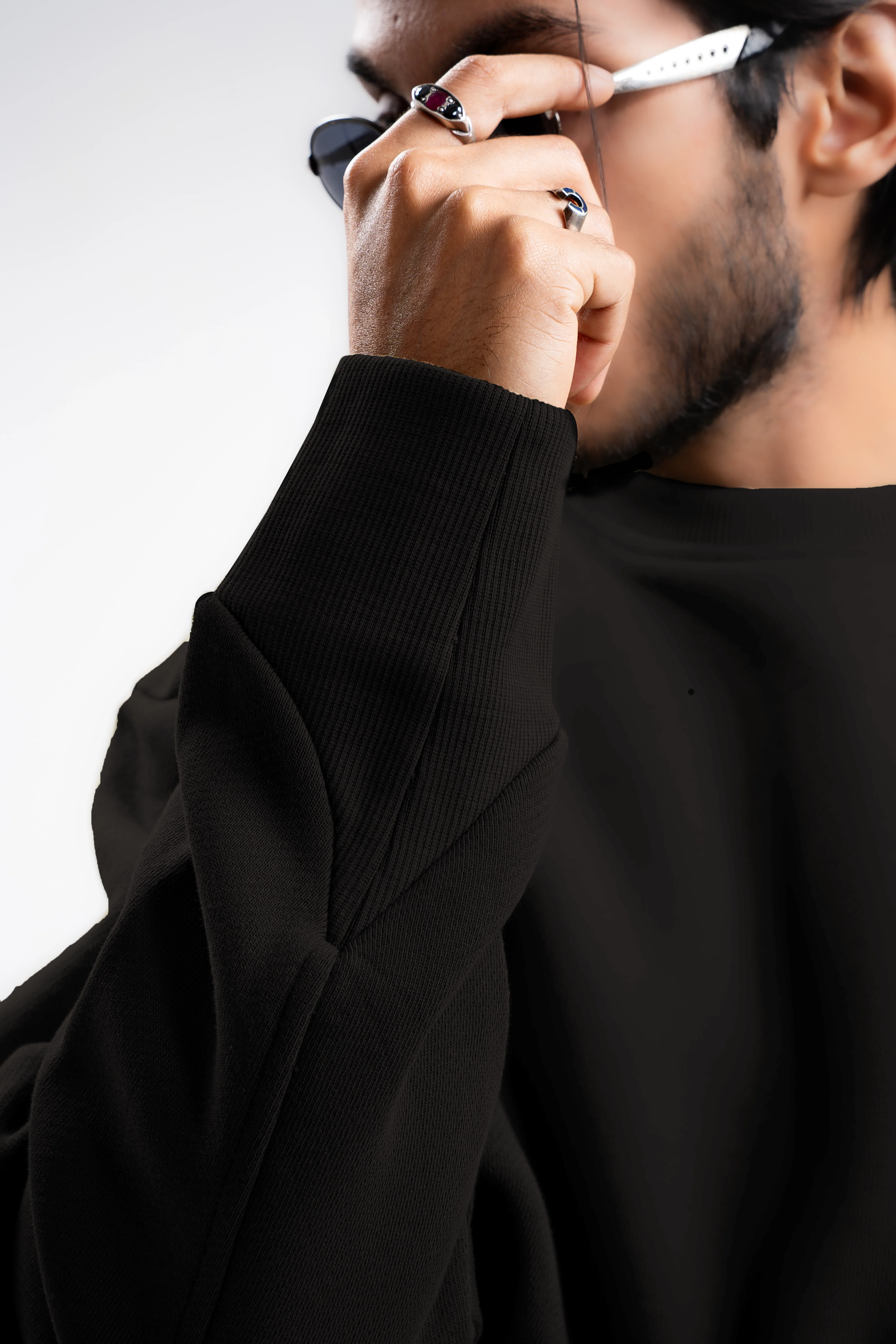 Y31 Ultra Heavy Organic Long Sleeve Sweatshirt, Midnight Black [In stock] - Image 3