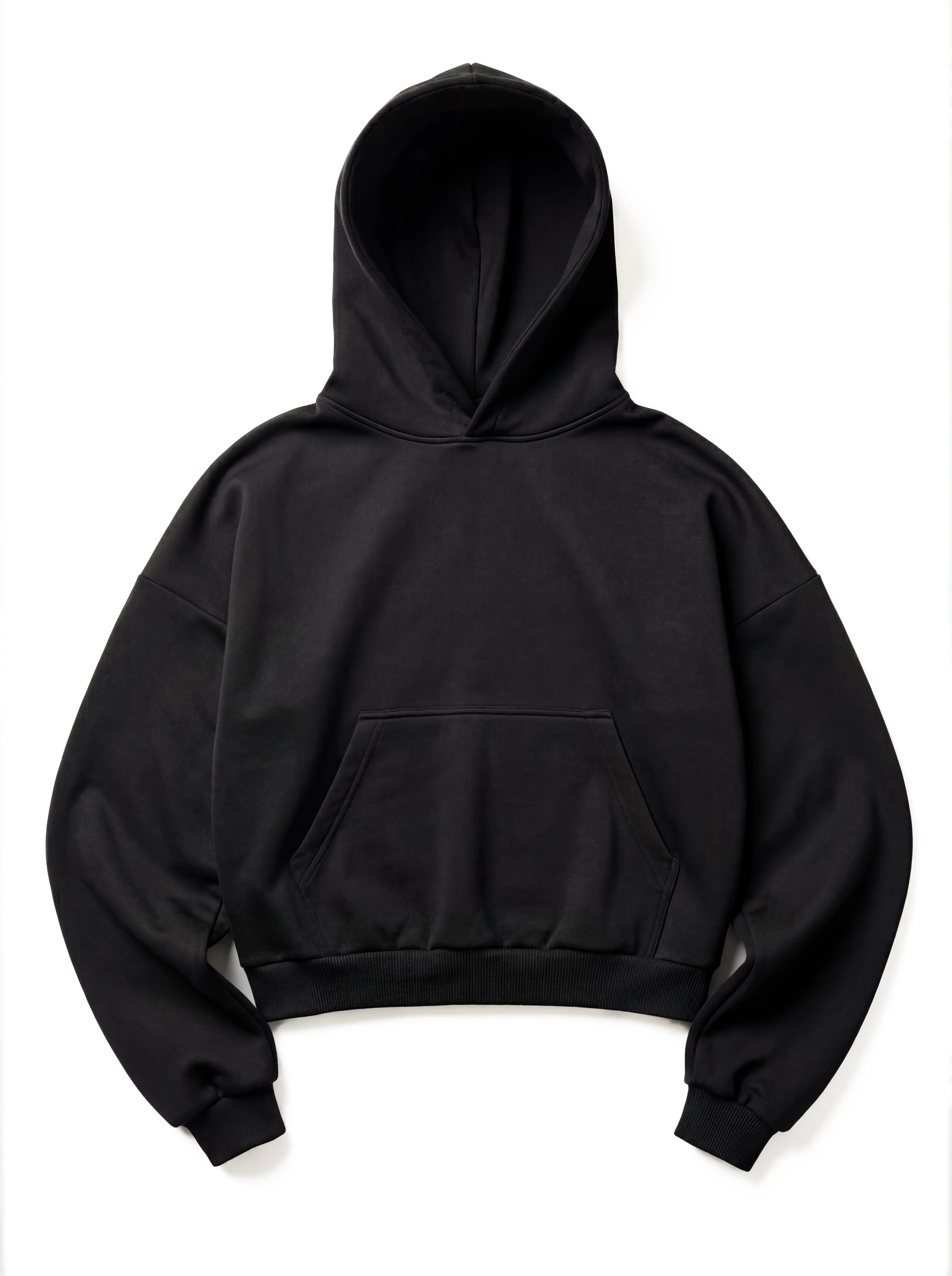 Z25 Athletic Cropped Hoodie, Midnight Black — 530GSM Organic Brushed Jersey Fleece-back [Pre-order. March 26th] - Image 3