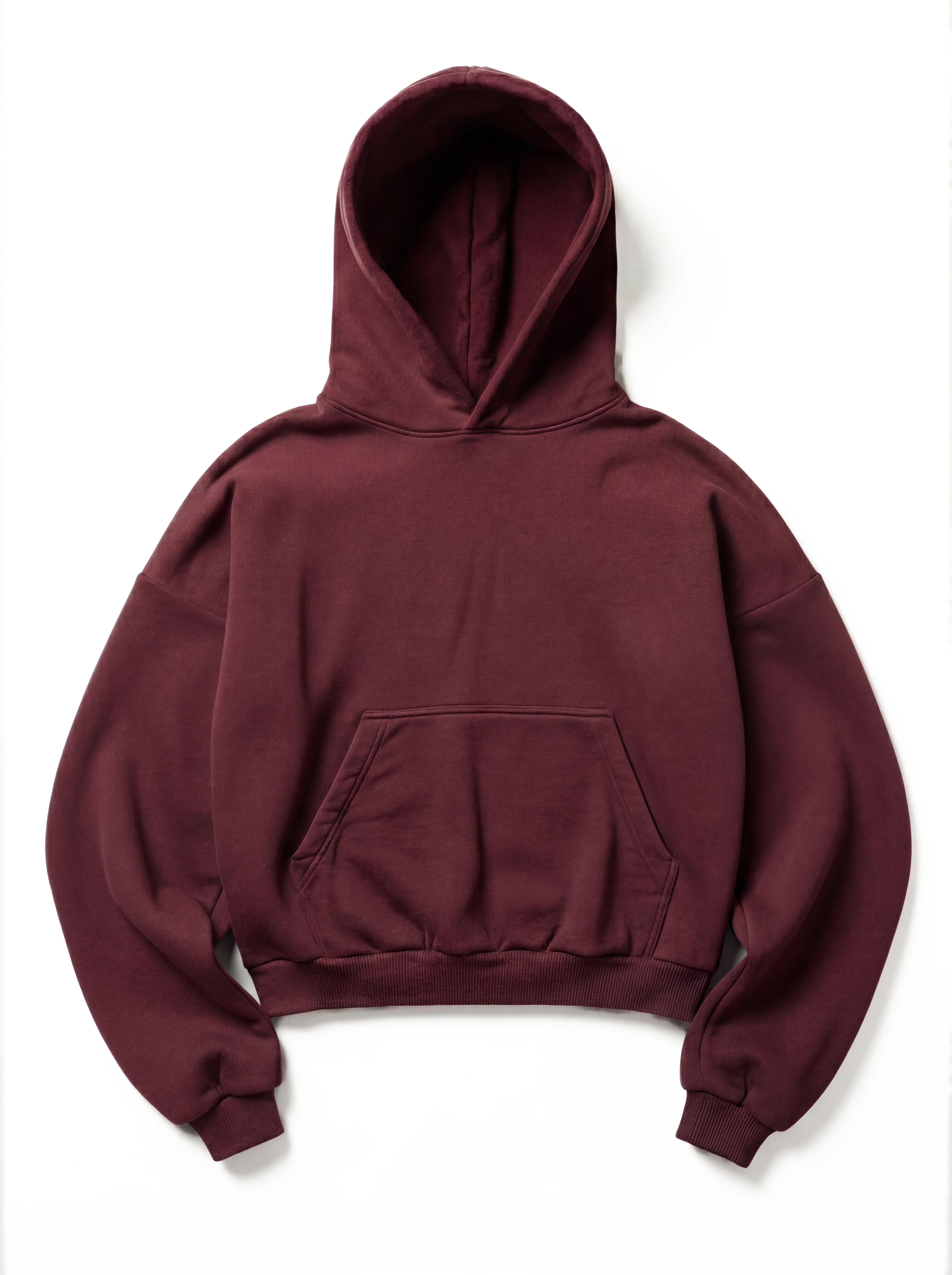 Z25 Athletic Cropped Hoodie, Maroon— 530GSM Organic Jersey Fleece-back [Pre-order. March 26th] - Image 4
