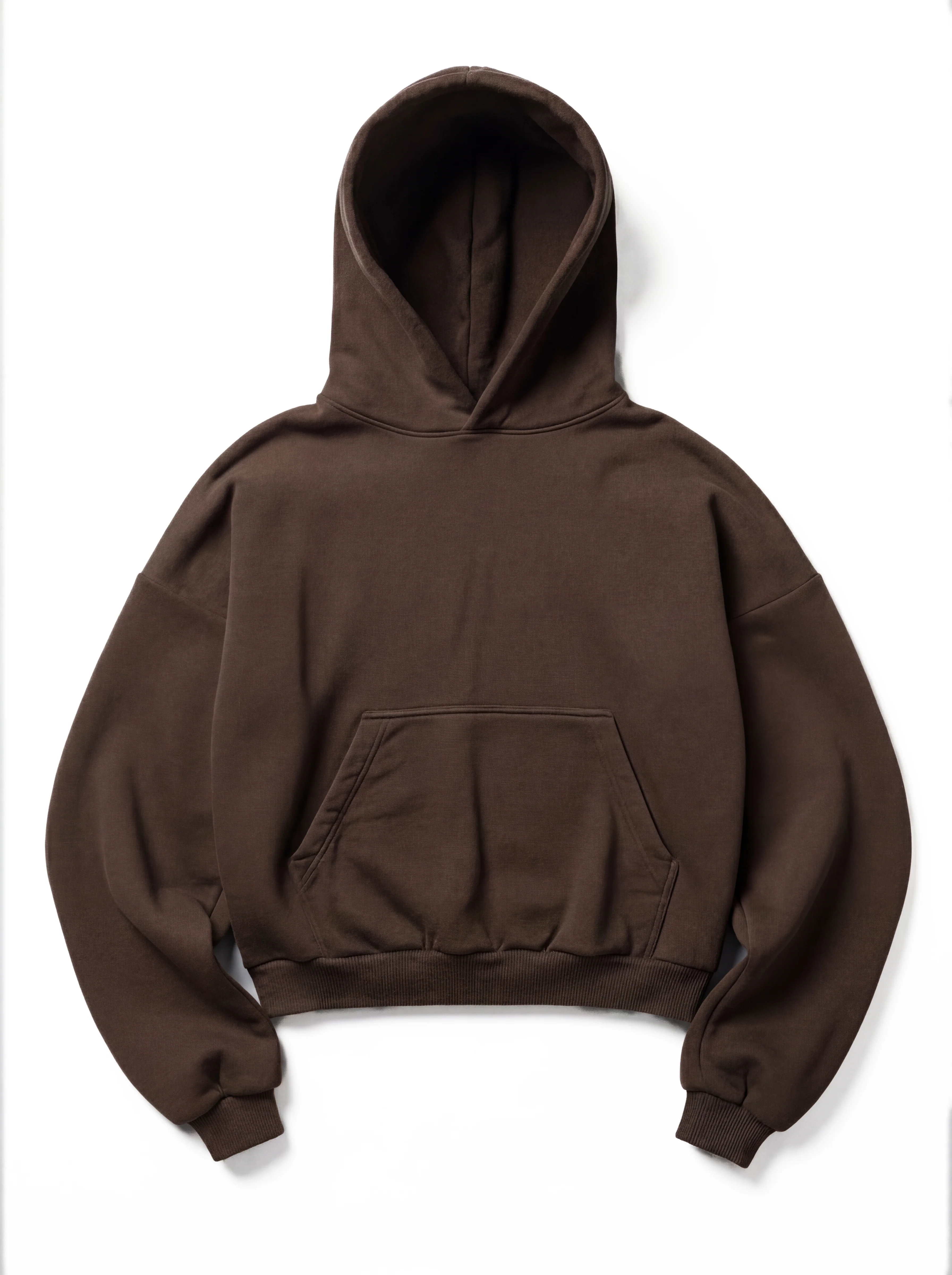 Z25 Athletic Cropped Hoodie, Mocha Brown — 530GSM Organic Jersey Fleece-back [Pre-order. March 26th] - Image 3